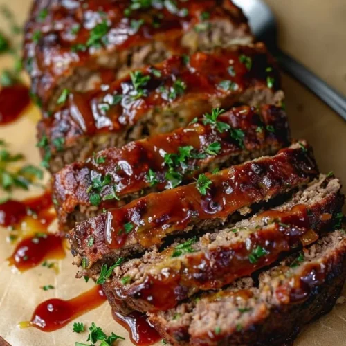 Delicious air fryer meatloaf served on a plate with vegetables