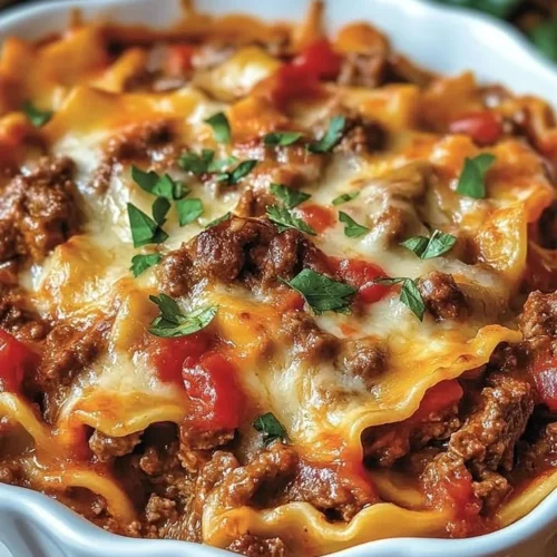 Delicious Beef Lombardi casserole dish ready to serve