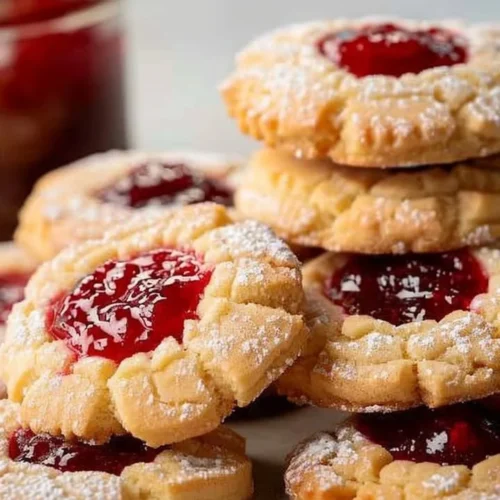 Delicious Blackberry Jam Butter Cookies on a plate, perfect for dessert lovers.