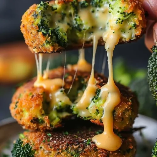 Delicious broccoli cheese patties served on a plate with a side salad