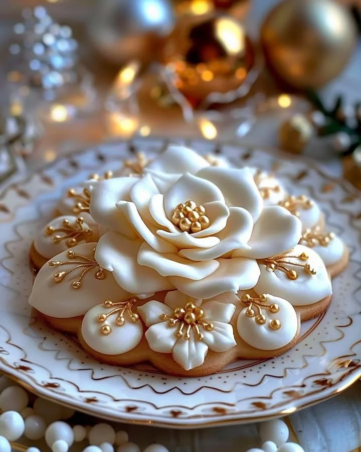 Delicious Chamomile Charm Cookies decorated for the holidays