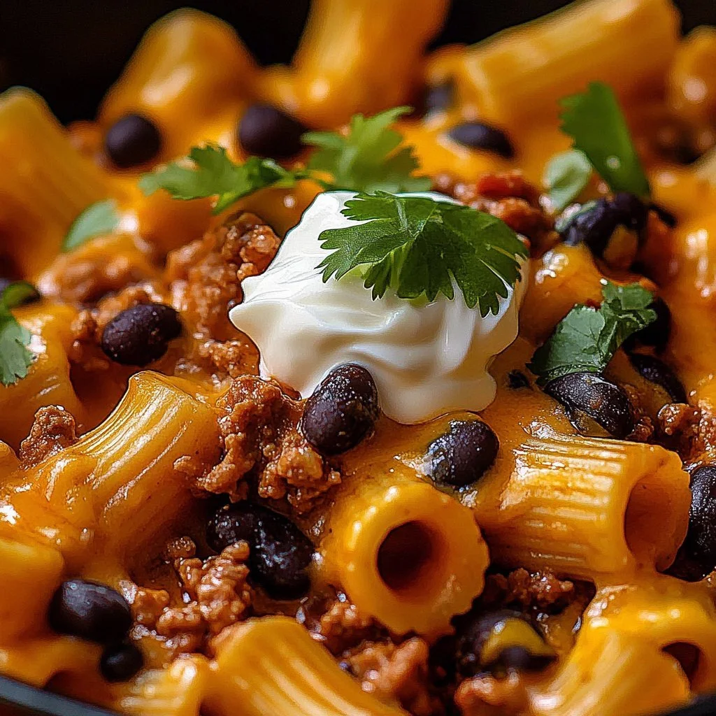 Cheesy beef enchiladas tortellini served on a plate with fresh toppings.