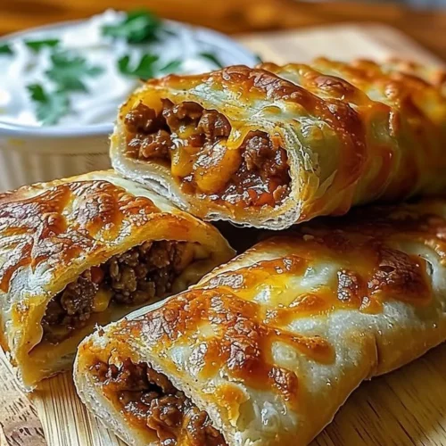 Cheesy taco sticks served on a plate with dipping sauce