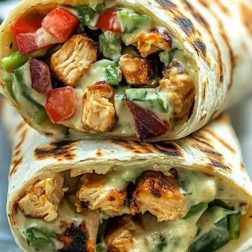 Chipotle Ranch Grilled Chicken Burrito topped with fresh ingredients.