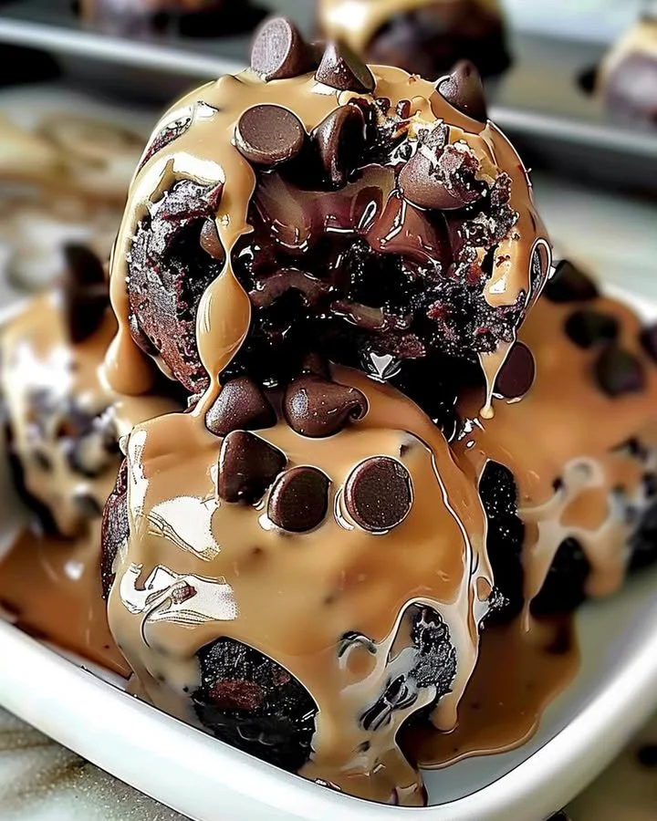 Chocolate Chip Cookie Dough Brownie Bombs - delicious dessert treats