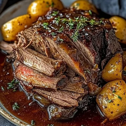 Delicious Classic Slow Cooker Pot Roast with vegetables and rich gravy
