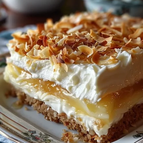 Delicious coconut cream layered dessert with creamy texture and fresh toppings