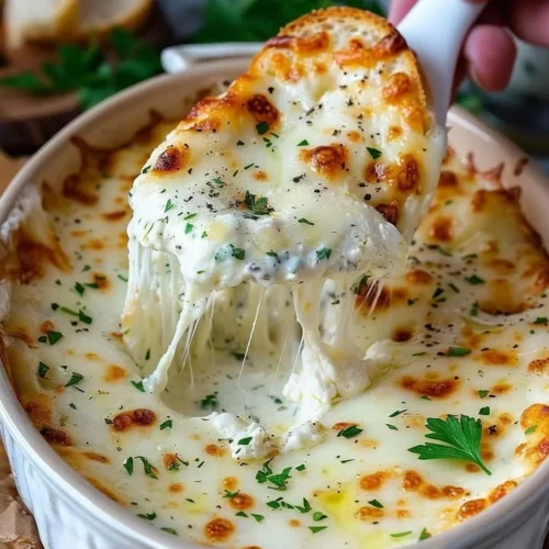 Delicious smoked mozzarella fonduta served in a dish