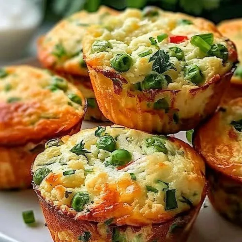 Delicious cottage cheese breakfast muffins served on a plate