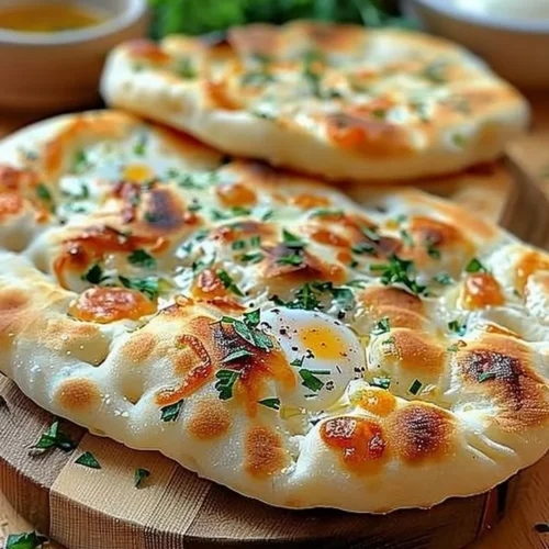 Homemade Cottage Cheese Flatbread served with fresh toppings