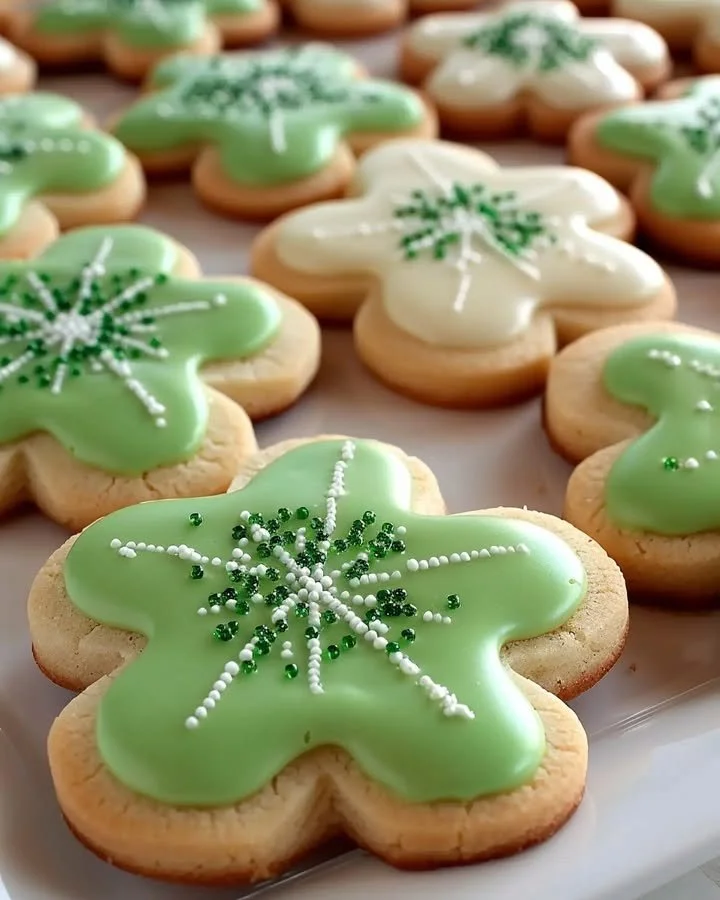 Delicious cream cheese sugar cookies with frosting on a plate