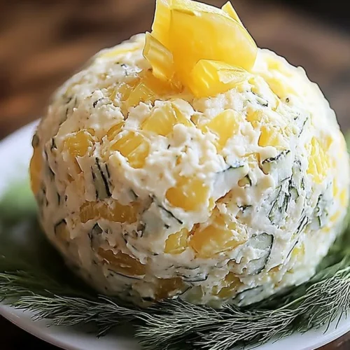 Creamy Dill Pickle Cheese Ball appetizer on a serving platter