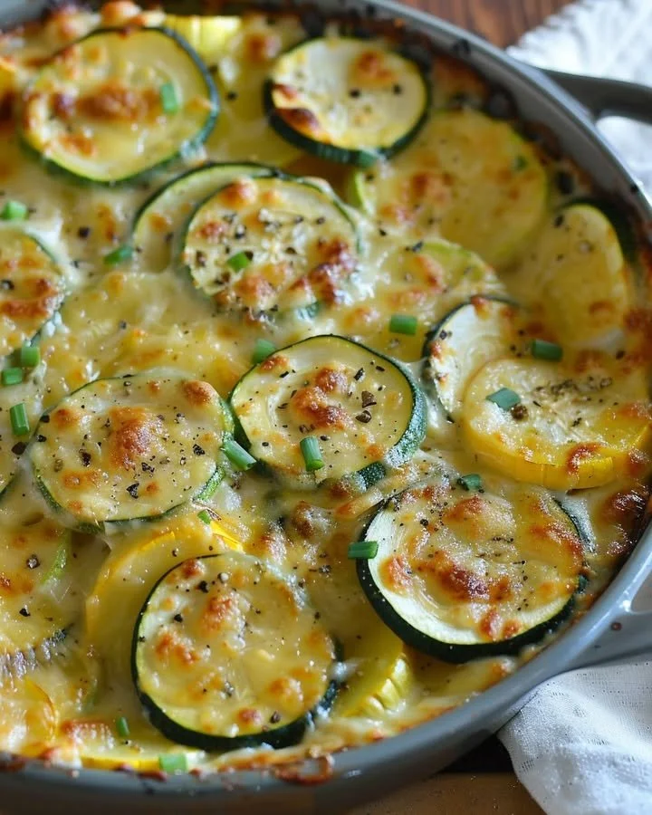 Creamy Gouda veggie bake with fresh vegetables and melted cheese