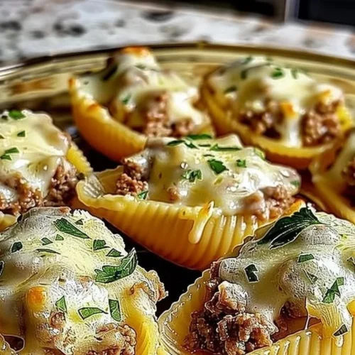 Creamy Ricotta Beef Stuffed Shells Pasta served in a bowl