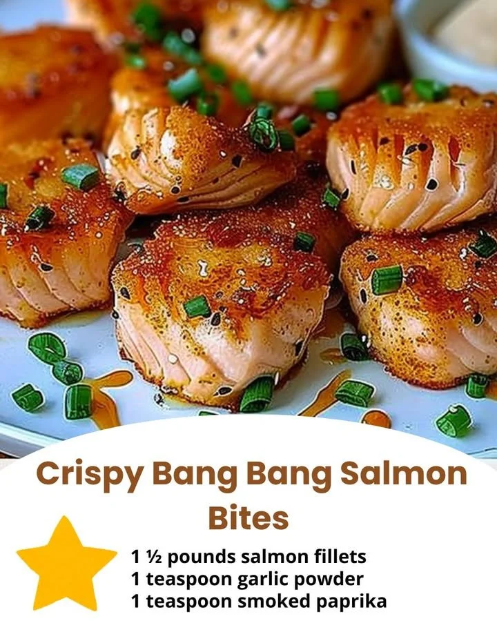 Crispy Bang Bang Salmon Bites served on a platter