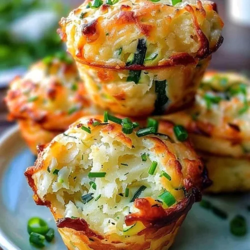 Crispy Parmesan Zucchini Potato Muffins fresh out of the oven