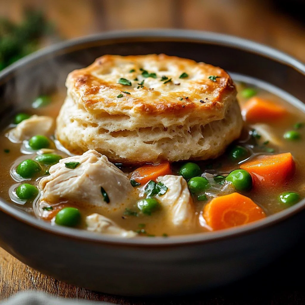 Crock Pot Chicken Pot Pie with flaky crust and savory filling