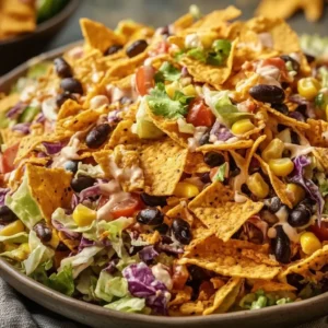 Crunchy Cabbage and Black Bean Salad topped with fresh ingredients