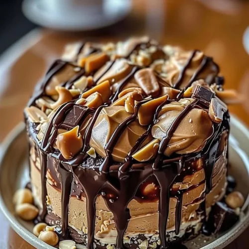 Decadent chocolate peanut butter dessert with creamy texture and rich flavors