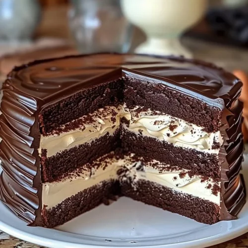 Delicious homemade Ding Dong Cake with creamy filling and chocolate frosting