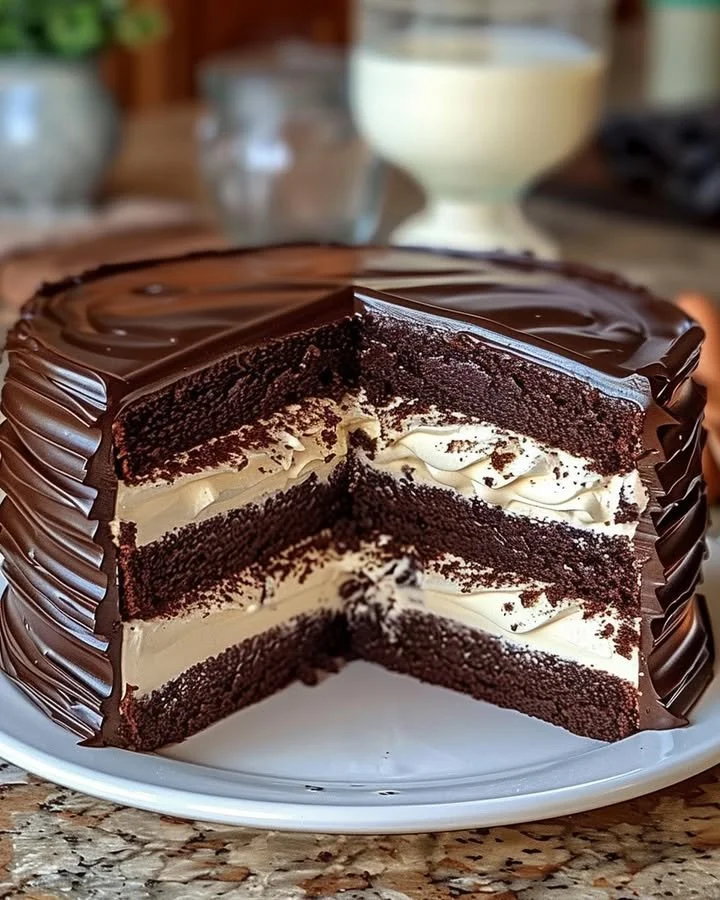 Delicious homemade Ding Dong Cake with creamy filling and chocolate frosting