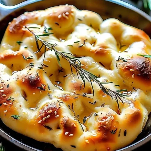 Delicious homemade focaccia bread fresh out of the oven