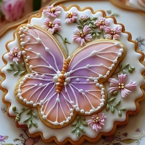 Delicious Floral Butter Cookies decorated with vibrant royal icing