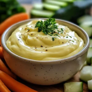 Delicious homemade Garlic Aioli in a bowl with fresh garlic cloves.