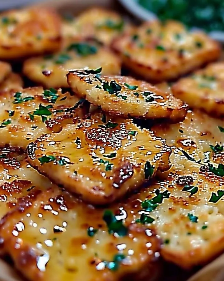 Delicious garlic bread Ritz Bits served as a tasty snack