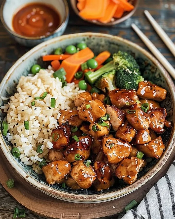 Delicious Hibachi Chicken served on a sizzling plate with vegetables.