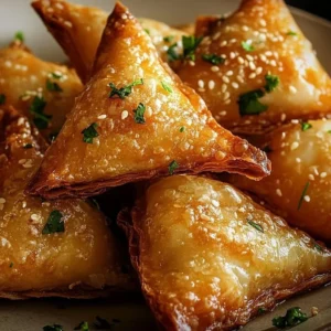 Delicious hot honey feta wonton rolls served on a plate