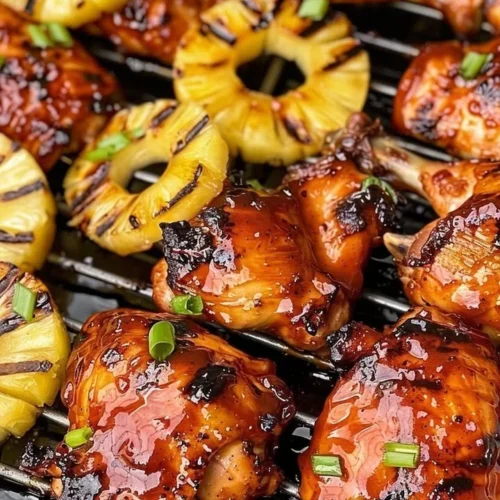Grilled Huli Huli Chicken with flavorful marinade and garnish