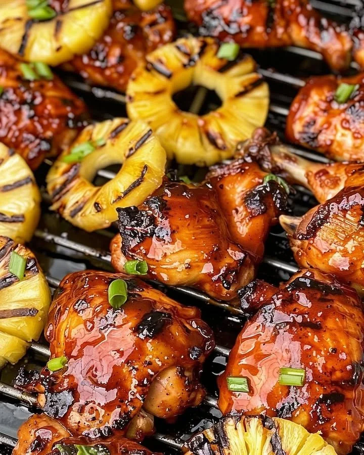 Grilled Huli Huli Chicken with flavorful marinade and garnish