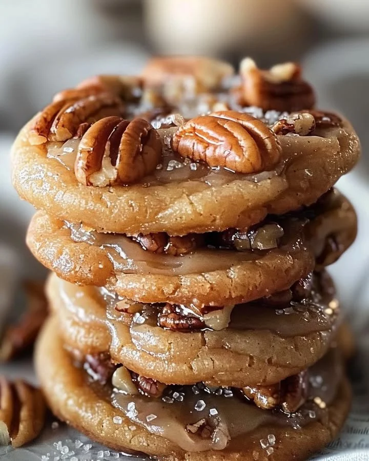 Irresistible pecan pie cookies arranged beautifully on a plate.