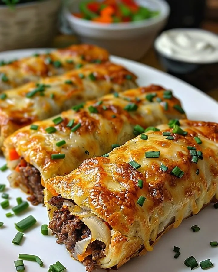 Keto Philly Cheesesteak Roll Ups on a plate with toppings