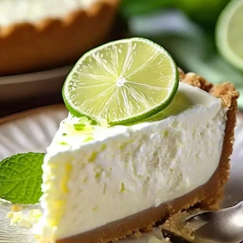 Delicious homemade Key Lime Cheesecake with a graham cracker crust and lime topping.