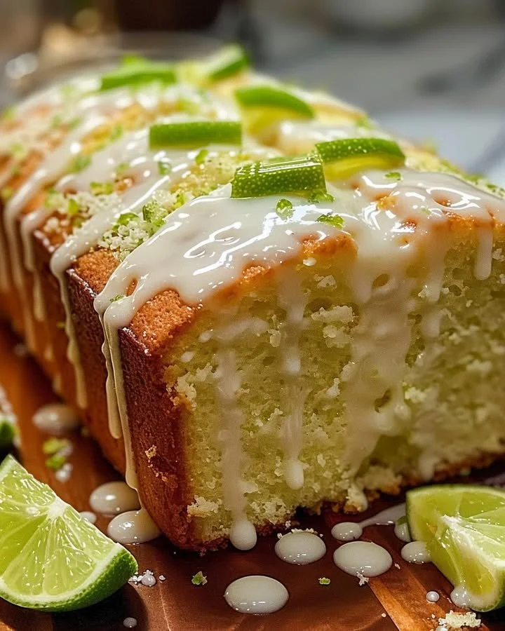 Delicious Key Lime Pound Cake with a zesty Key Lime Glaze