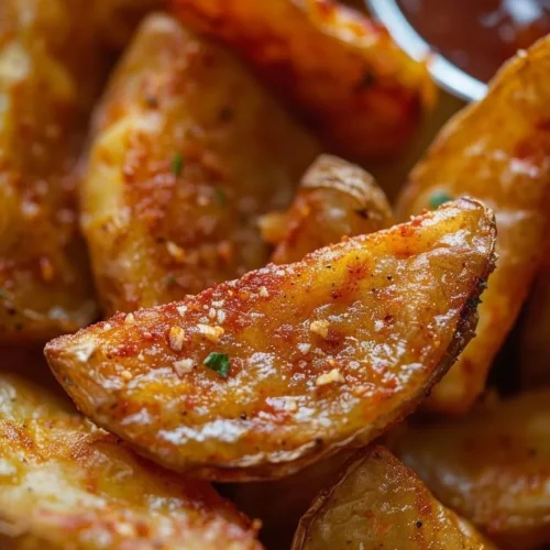 Homemade KFC Potato Wedges served with dipping sauce