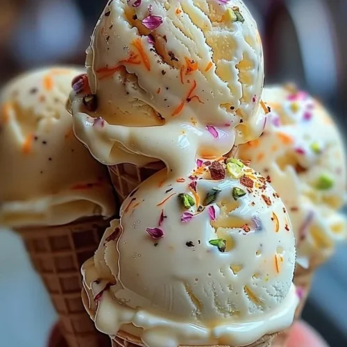 A bowl of creamy Kulfi Ice Cream with flavorful toppings