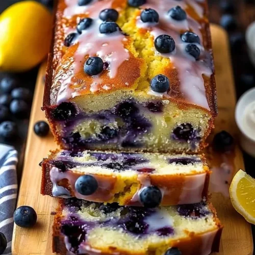 Lemon Blueberry Yogurt Loaf, a moist treat with blueberries and yogurt