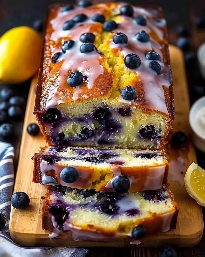 Lemon Blueberry Yogurt Loaf, a moist treat with blueberries and yogurt