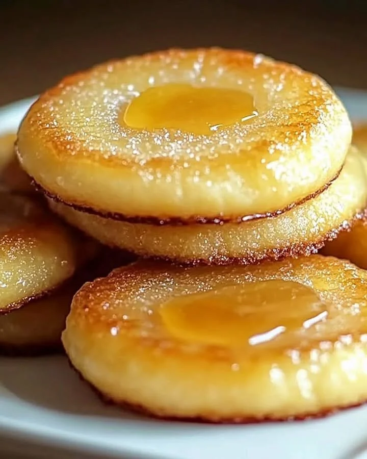 Lemon Curd Brûlée Cookies with a rich, golden topping.