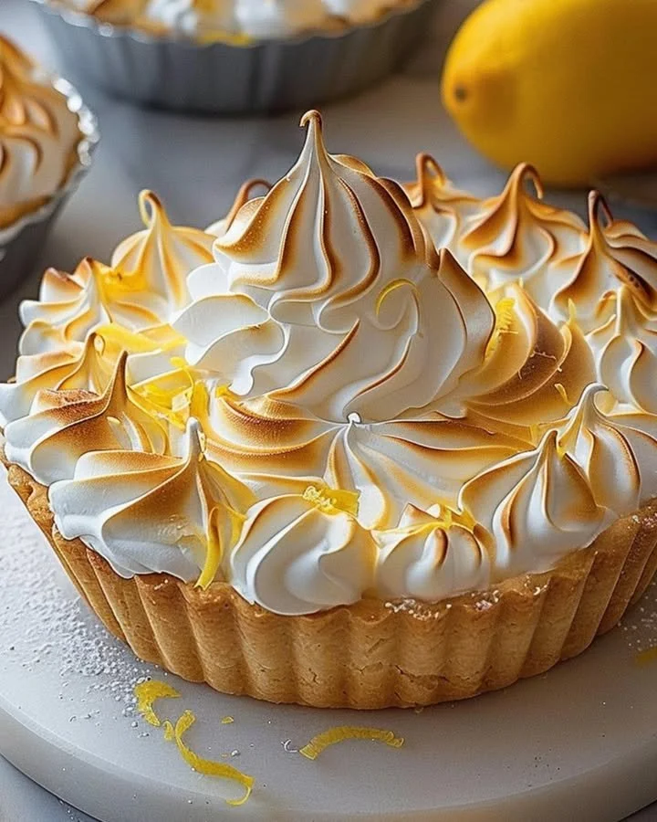 Delicious Lemon Meringue Tart with fluffy meringue topping and vibrant lemon filling