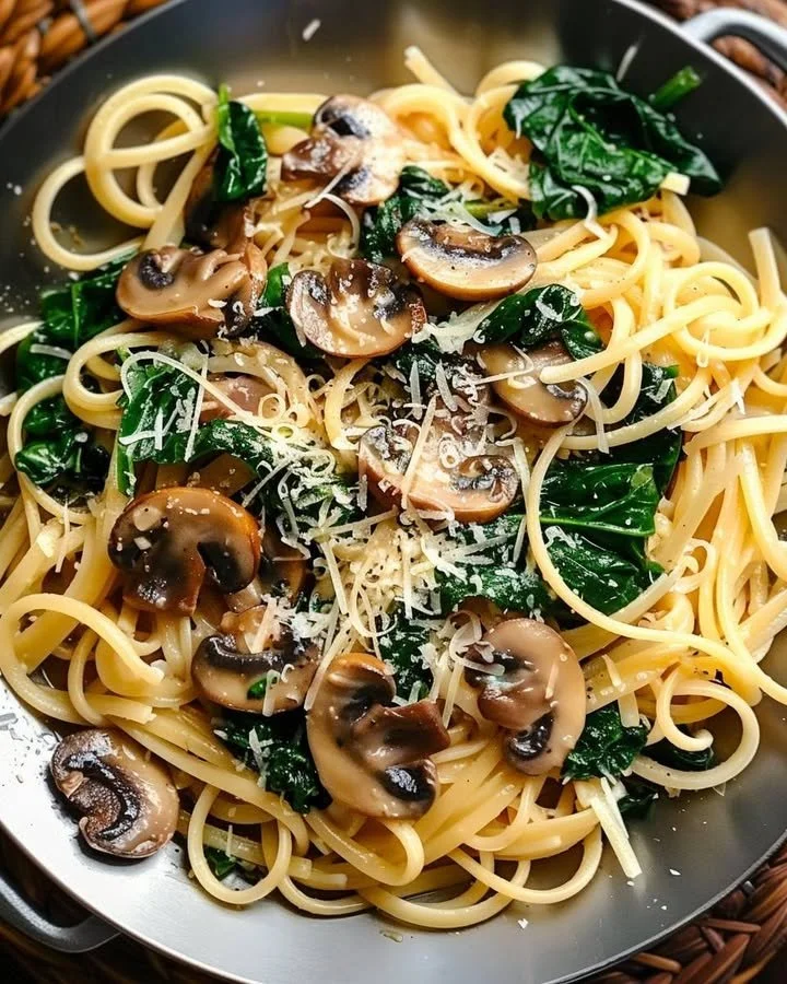 Delicious One Pot Garlic Parmesan Pasta in a bowl topped with parsley