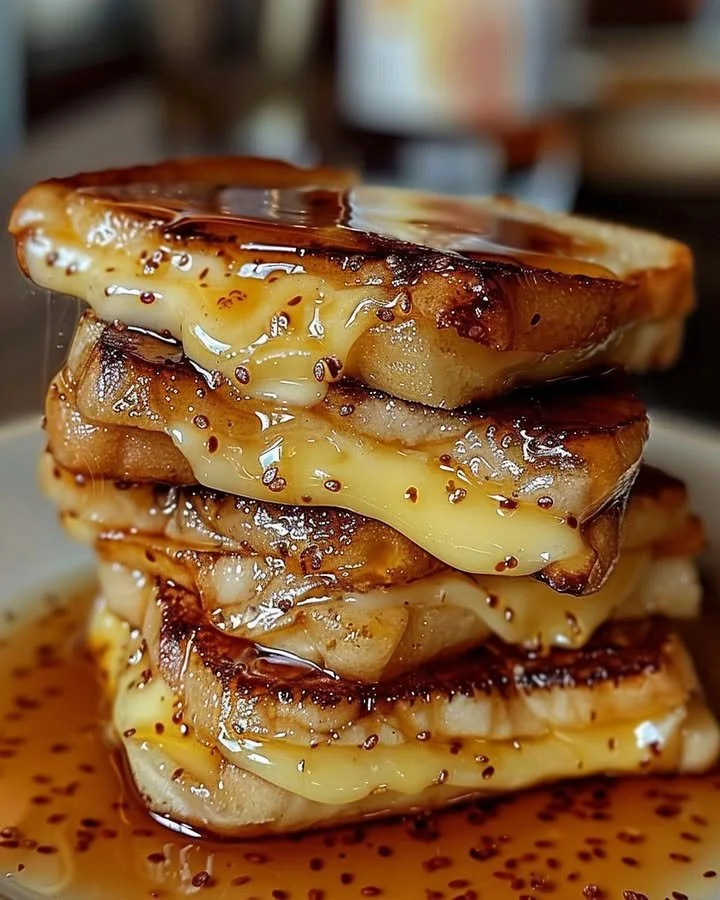 Overnight Crème Brûlée French Toast baked and served with caramelized sugar topping