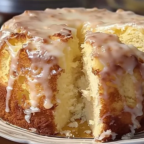 Delicious slice of Pina Colada Pound Cake with tropical toppings