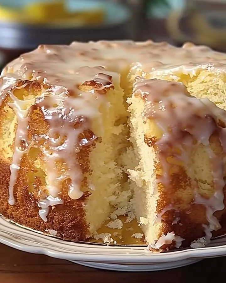 Delicious slice of Pina Colada Pound Cake with tropical toppings