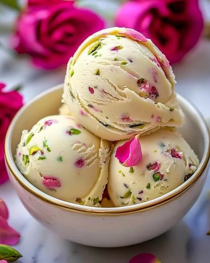 A delicious scoop of pistachio cheesecake ice cream in a waffle cone.