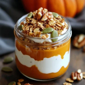 A bowl of pumpkin overnight oats topped with nuts and spices