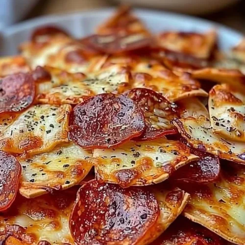 Delicious homemade pizza chips made with just two ingredients.